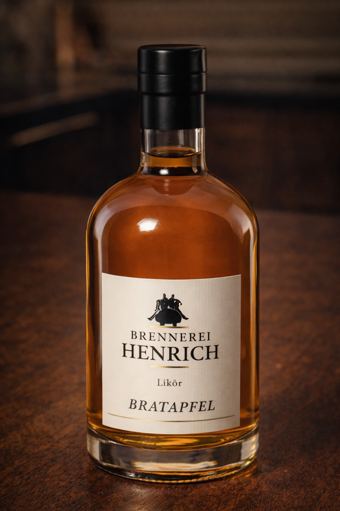 Bratapfellikör aus einer lokalen Familienbrennerei.